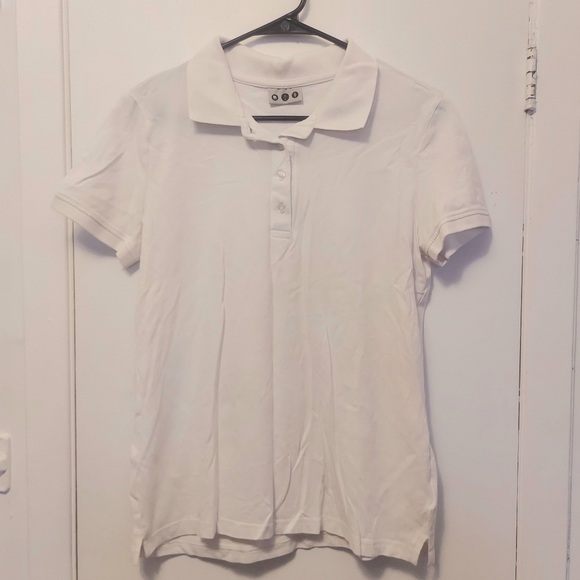 💥3/$25💥 Girls Short Sleeve Uniform Polo Shirt T-shirt White size L - Picture 2 of 5